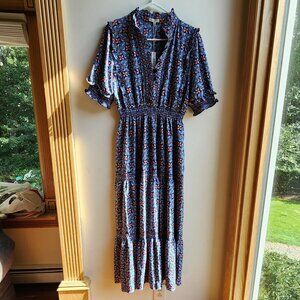 NWT Max Studio Floral Short Sleeve Maxi Dress Size XL